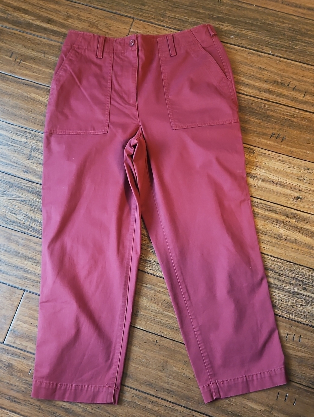 Talbots Red Straight High Waist Crop Size 8
